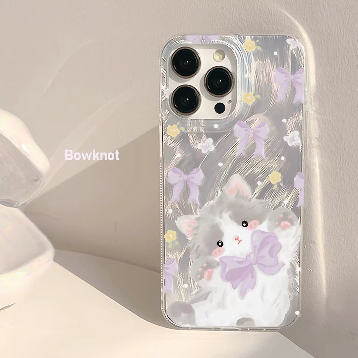 iPhone 16Plus - Silver Feather Kitty Case