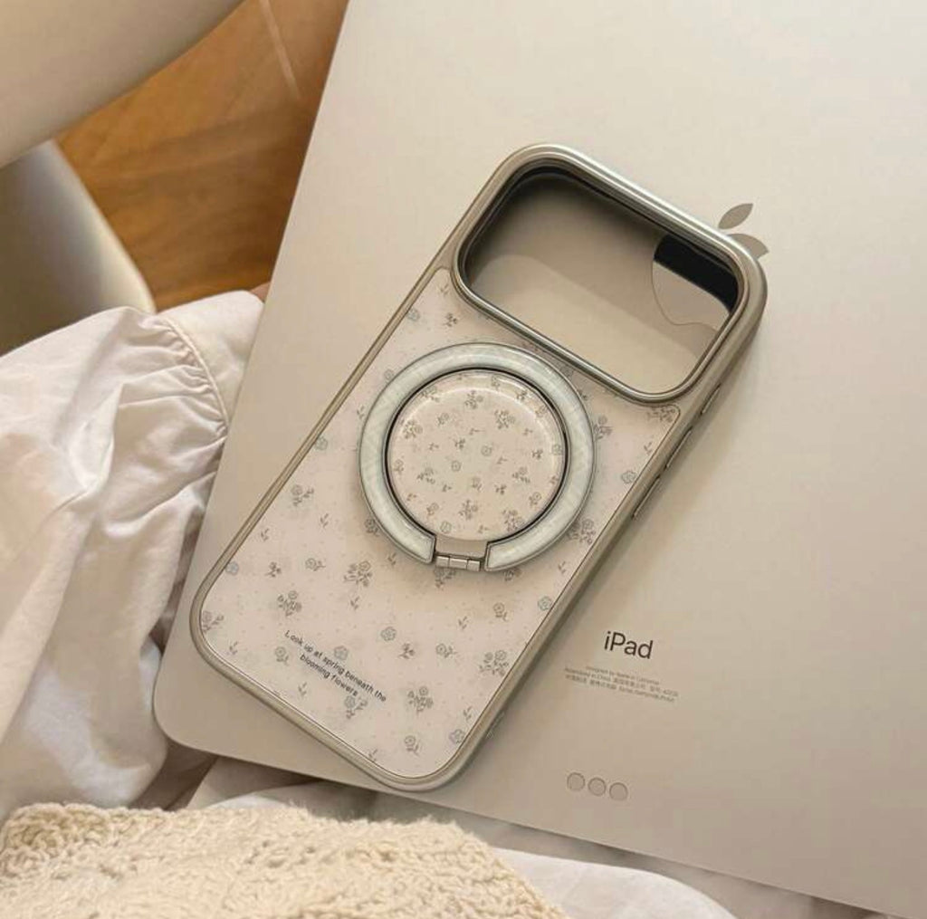 iPhone 17Promax - Floral Silver Frame Magnetic Set
