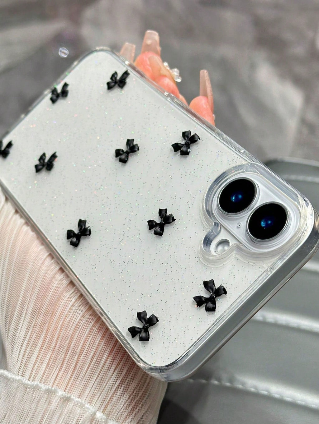 iPhone 12/12Pro - 3D Black Ribbon Case