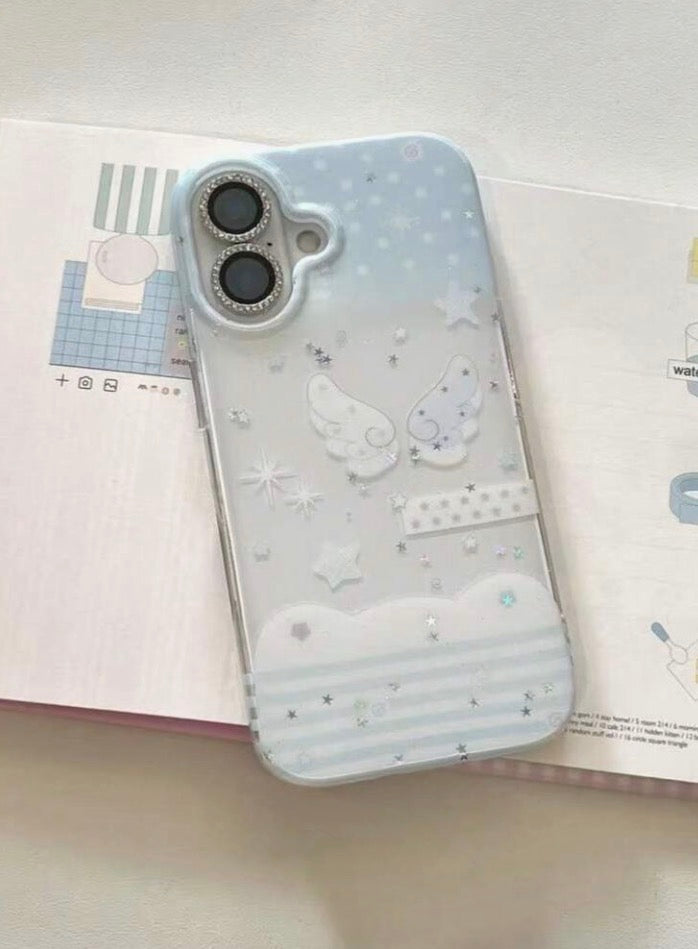 iPhone 17Pro - Glitter Wing Case with Keychain