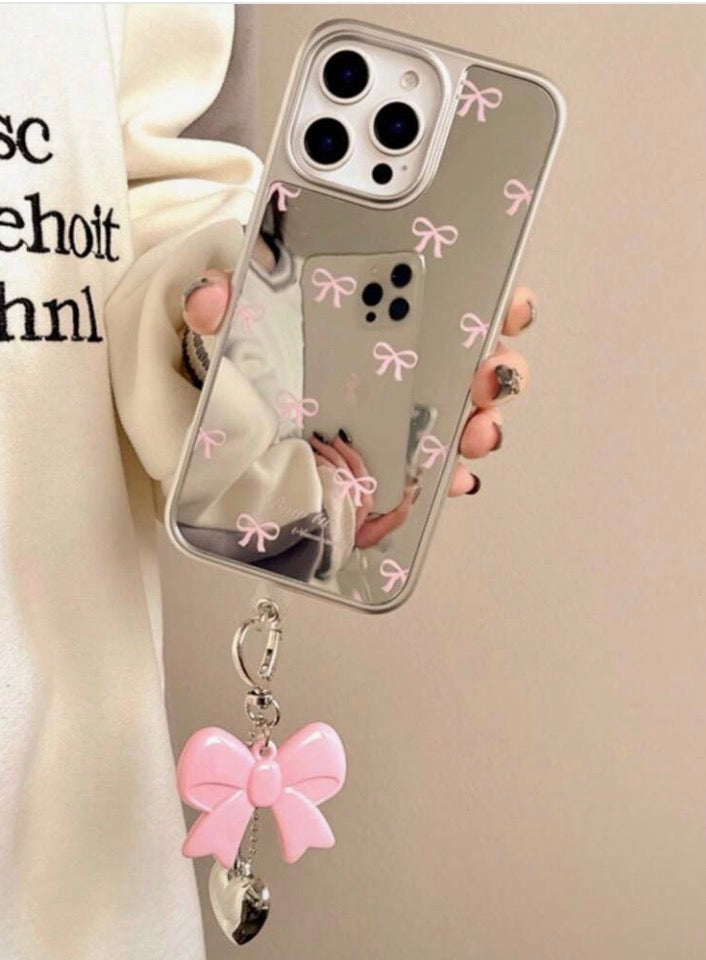 iPhone 17Promax - Bowknot Mirror Case with Keychain