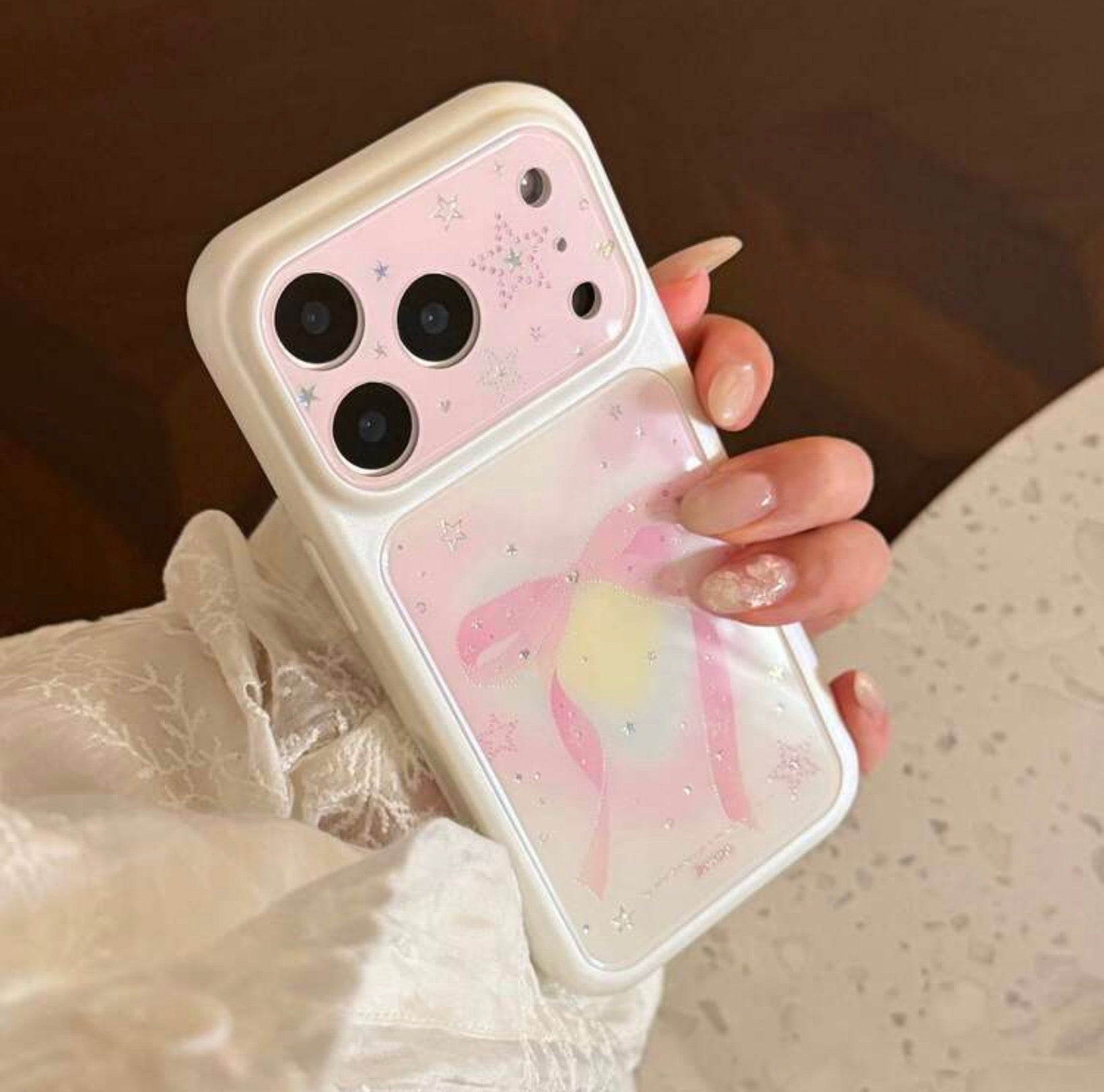 iPhone 17Promax - Pink Ribbon Reflect Glossy Case