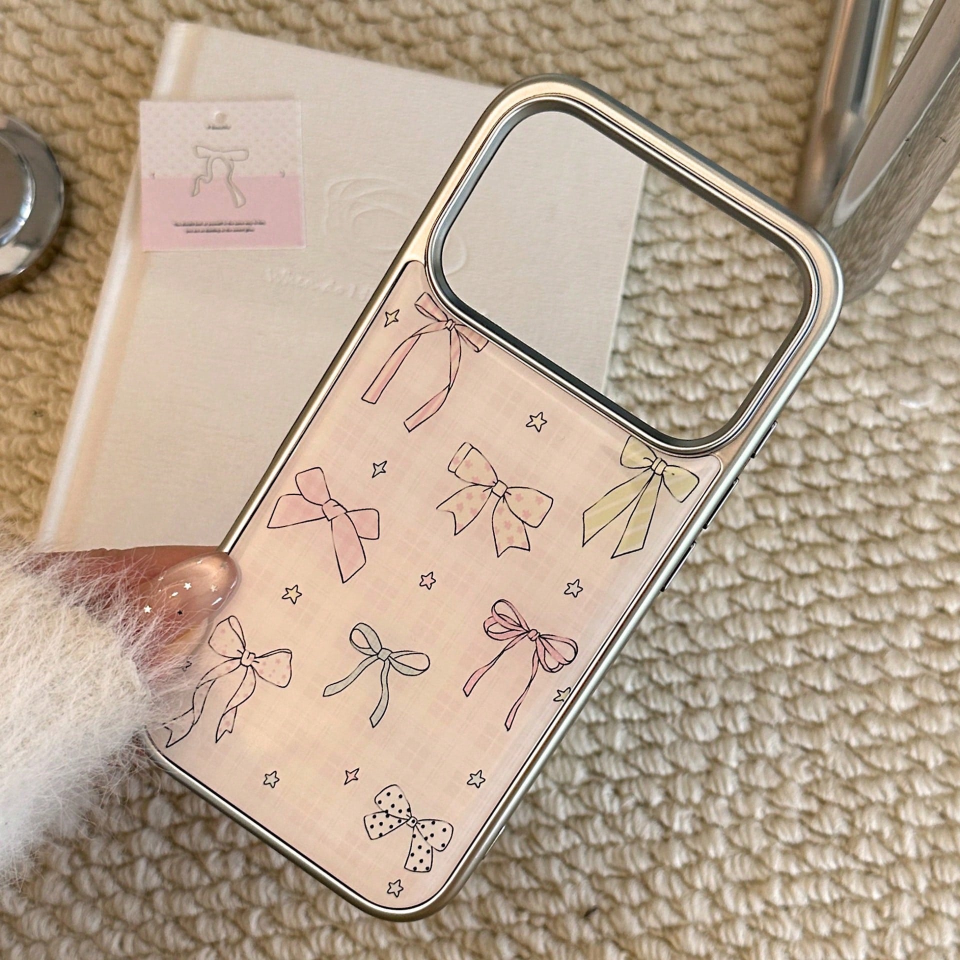 iPhone 16 Cases - Silver Frame Design