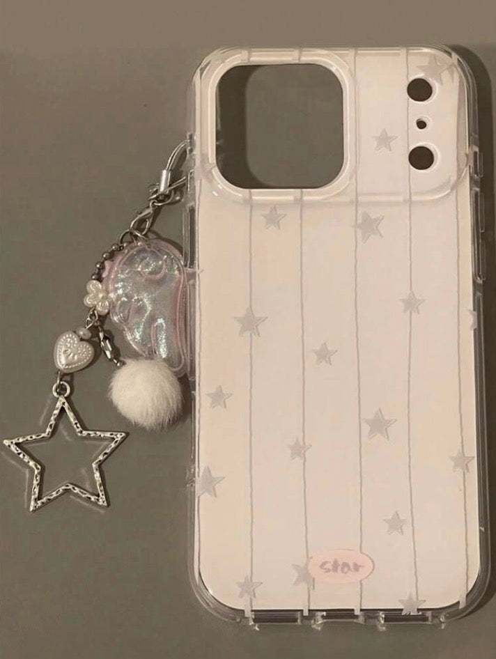 iPhone 17Promax - Pink Star Case with Wing Keychain