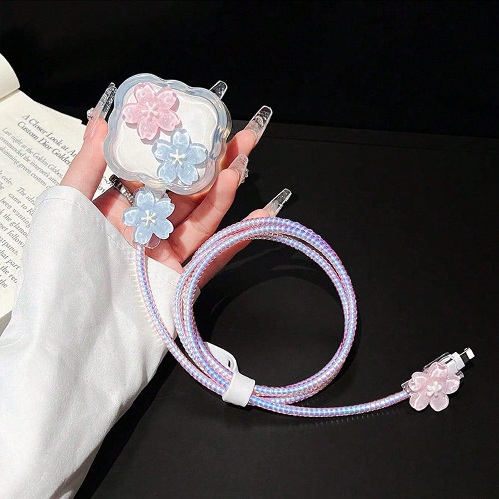 iOS 3Pin 20W - Colorful Floral Cable Protector