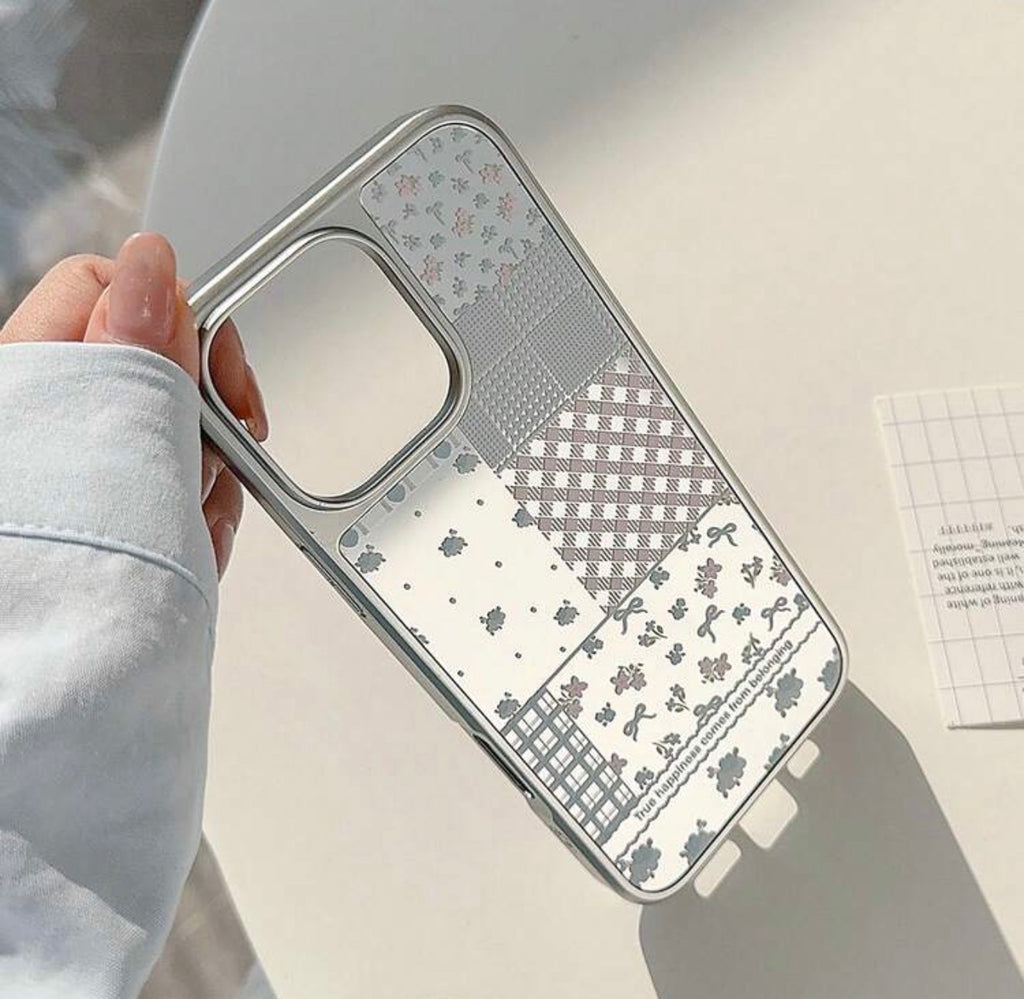 iPhone 13/14 - Floral Mirror Case