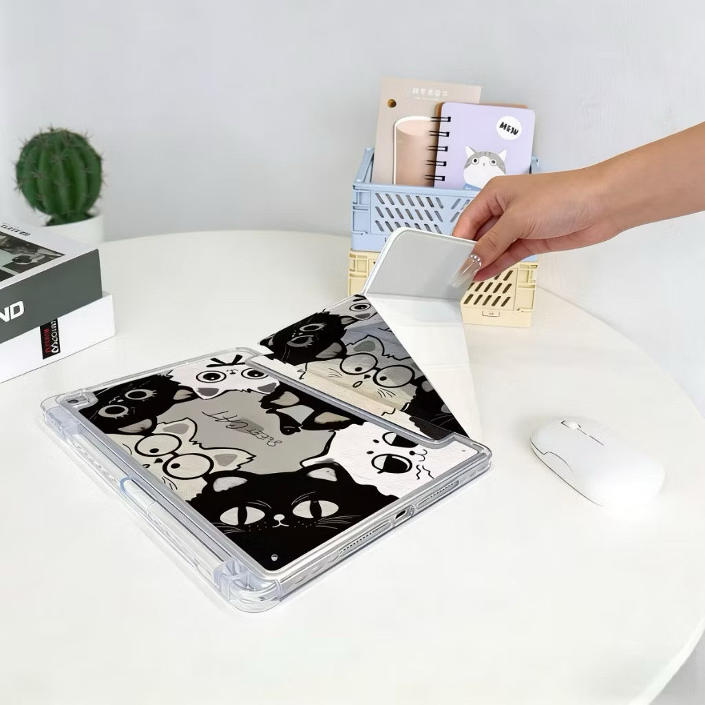 iPad Case, 3+Y-Fold (Cartoon Design)