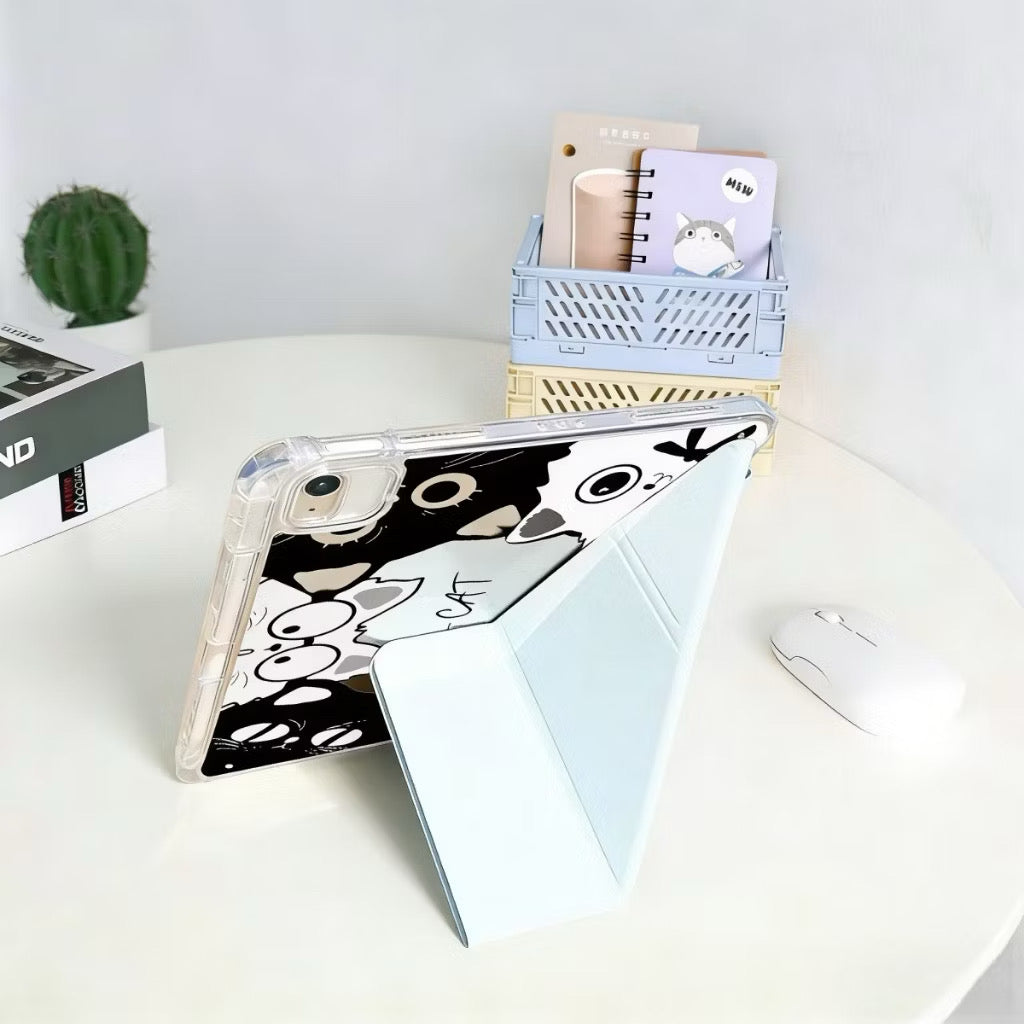 iPad Case, 3+Y-Fold (Cartoon Design)