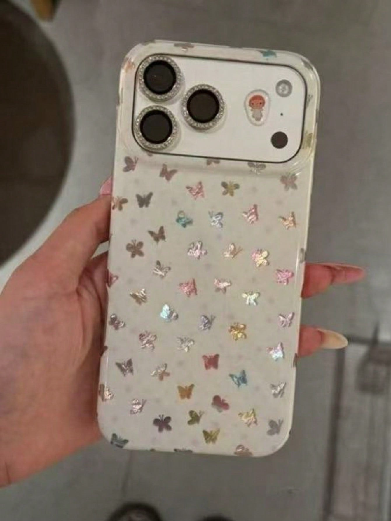 iPhone 17Promax - Butterfly Reflect Case (White)