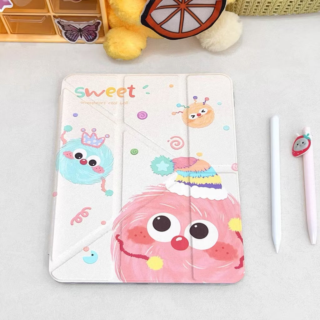 iPad Case, Cute Monster (3+Y-Fold)