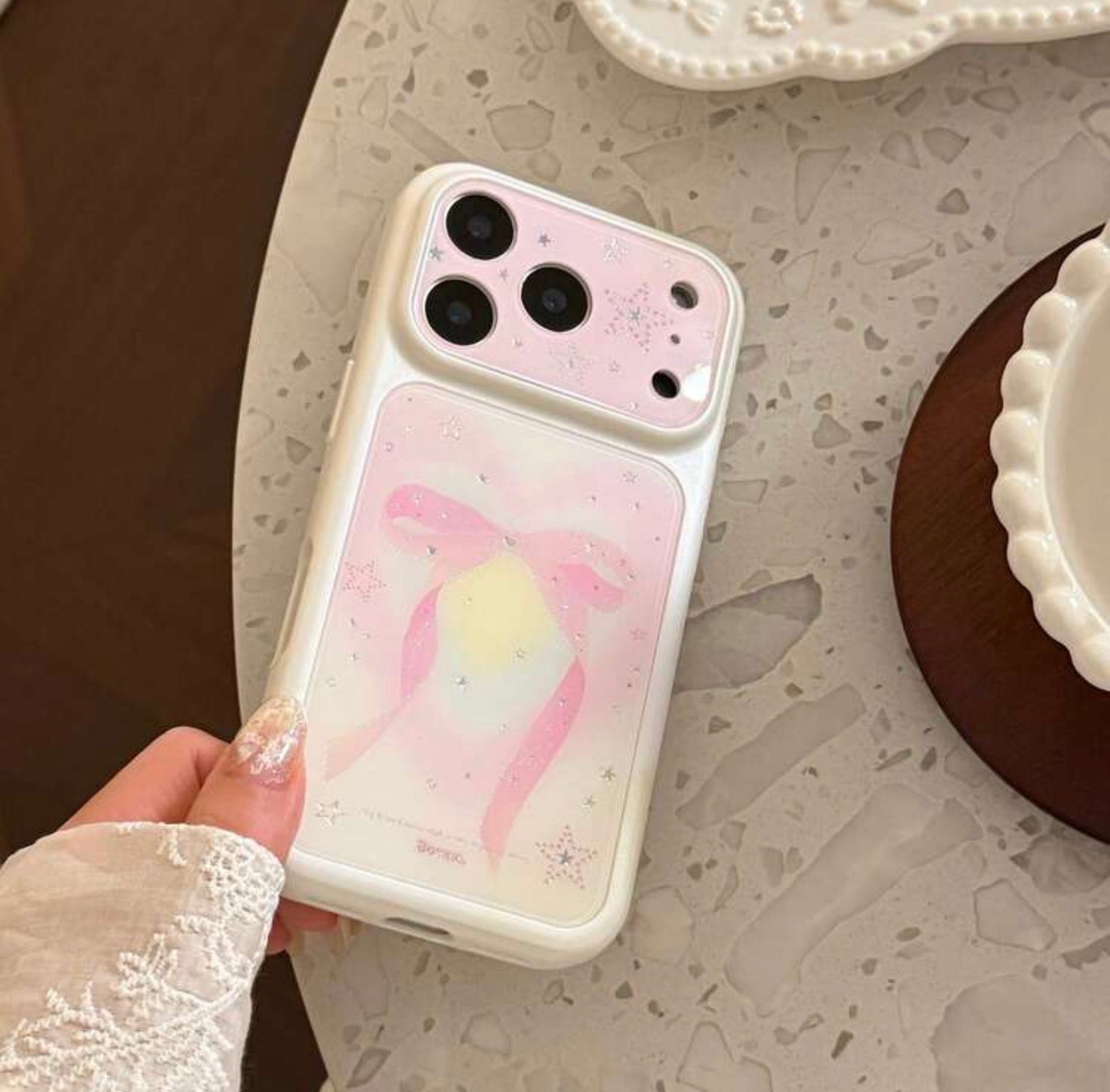 iPhone 17Promax - Pink Ribbon Reflect Glossy Case