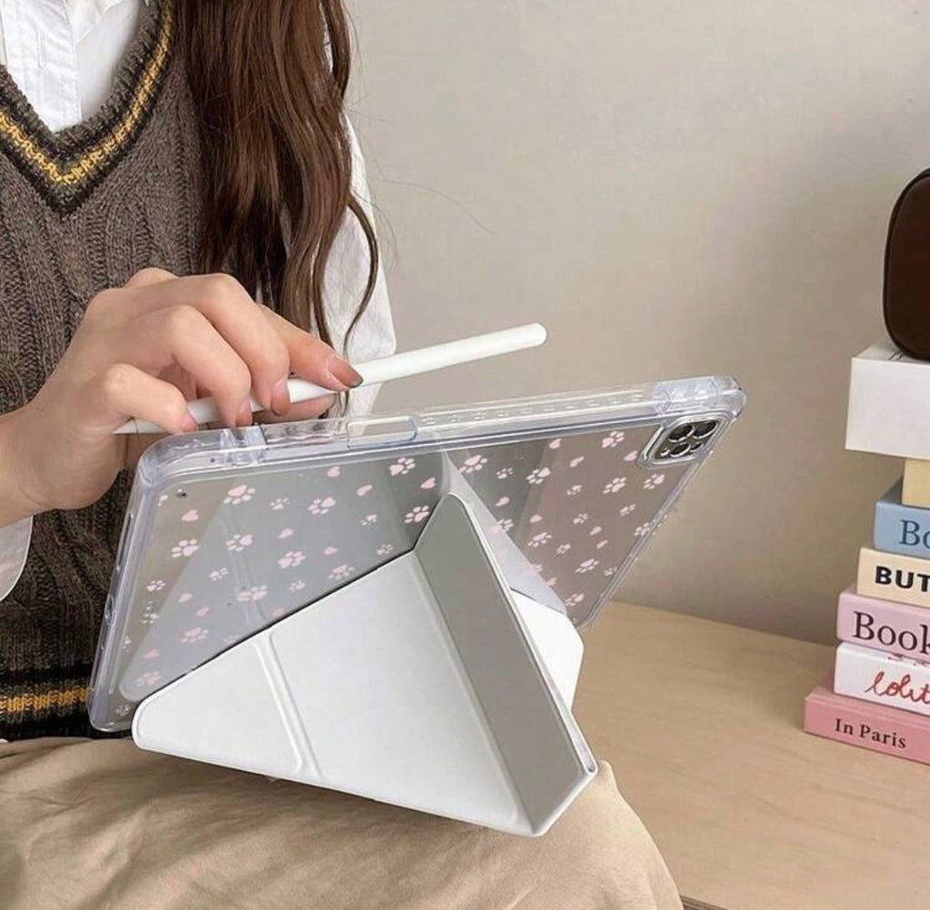 iPad Case, Paws Pink Case (3+Y-Fold) Base, Air