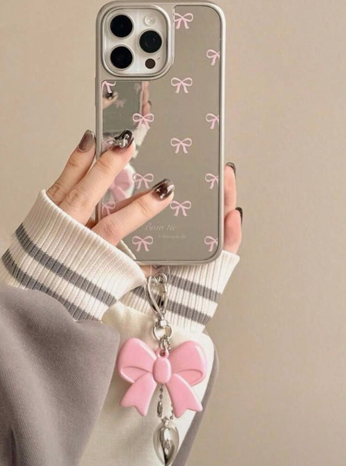 iPhone 17Promax - Bowknot Mirror Case with Keychain