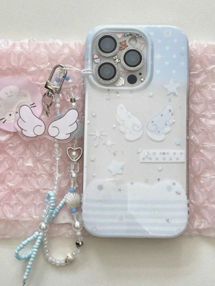 iPhone 17Pro - Glitter Wing Case with Keychain