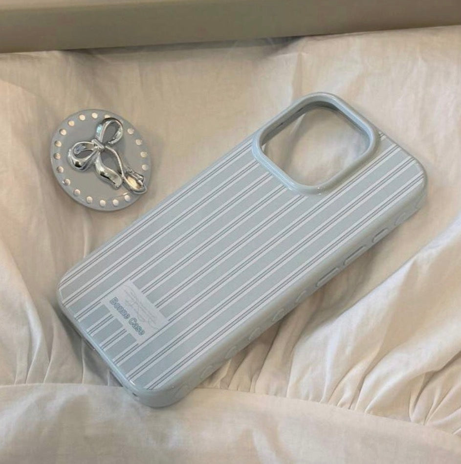 iPhone 17Promax - Blue Case with 3D Bowknot Stand