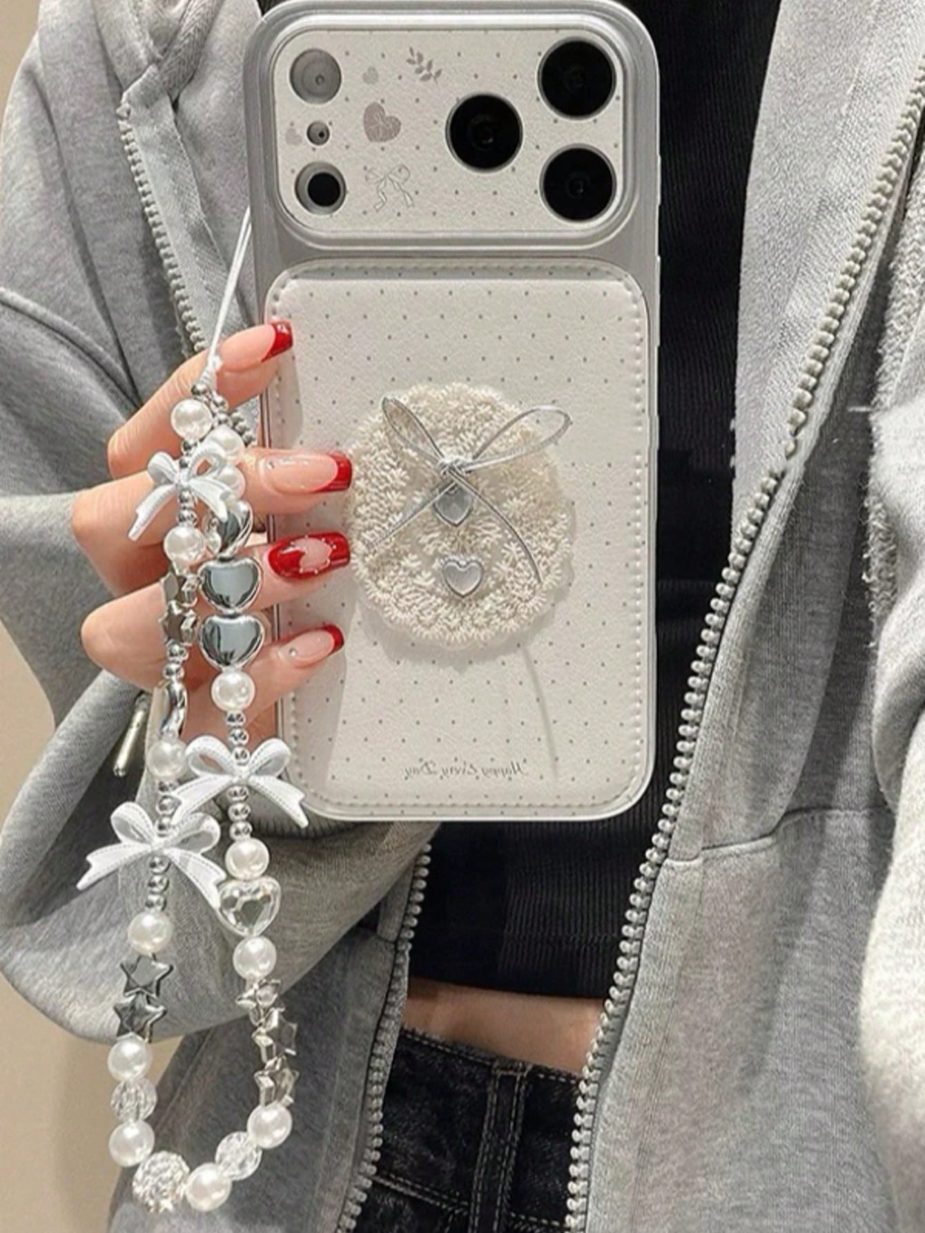 iPhone 17Promax - Bowknot Case with Lanyard