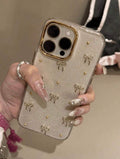 iPhone 16Pro - 3D Bowknot Gold Resin Case