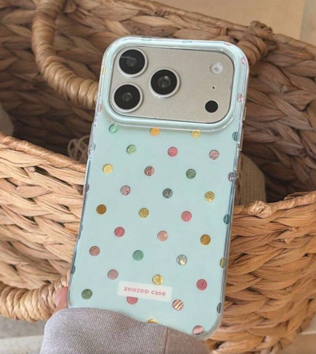 iPhone 13/14 - Polka Dot Blue Case