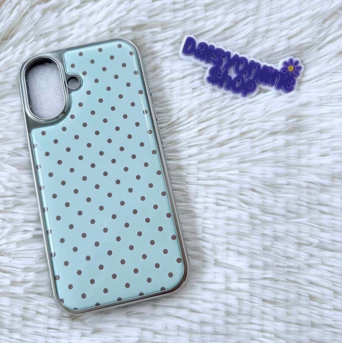 iPhone 17 - Polka Dot Silver Frame Case