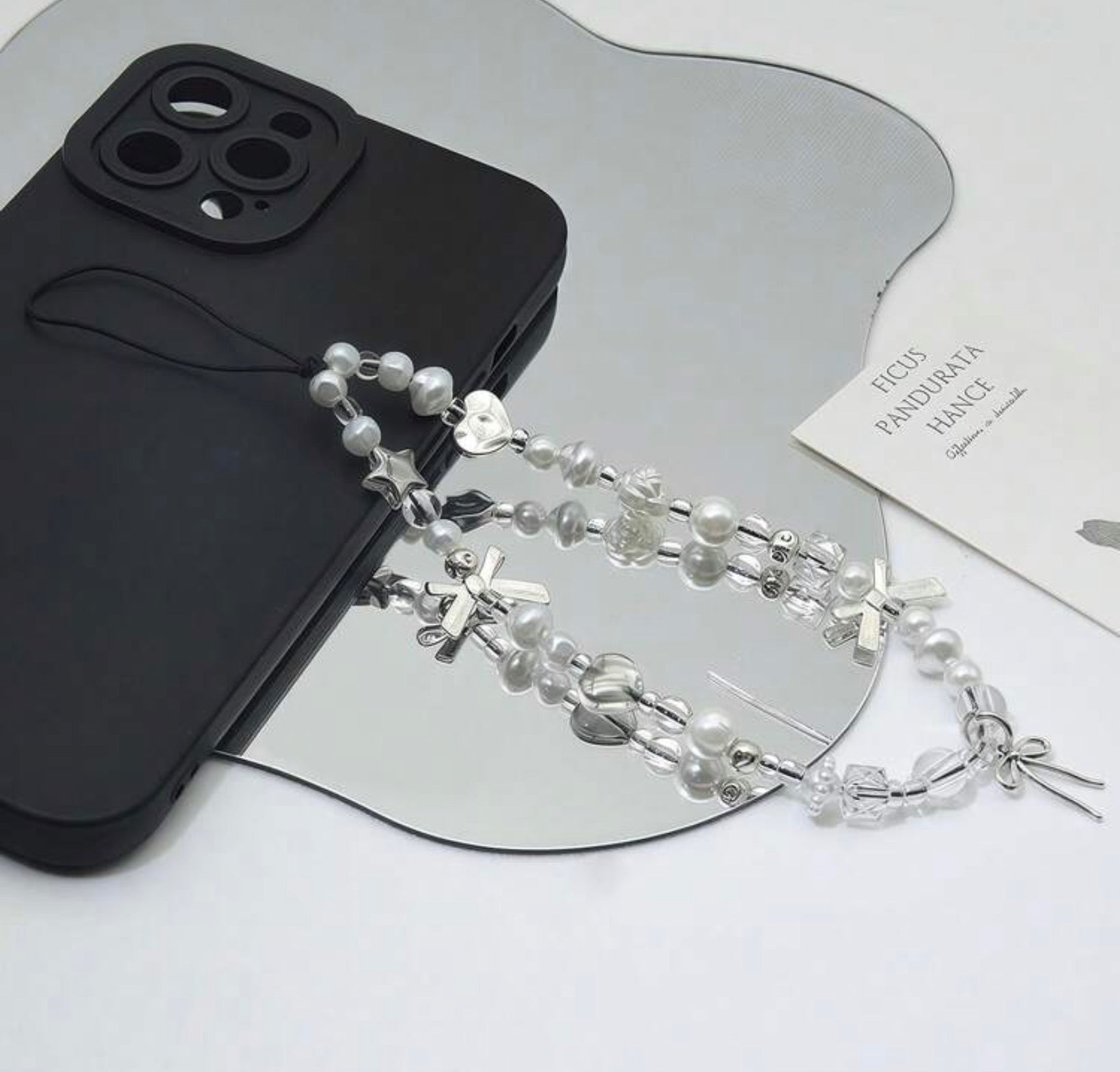 Lanyard S-2, Silver Bowknot Charm