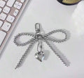 Keychain D-19, Silver Bowknot Charm