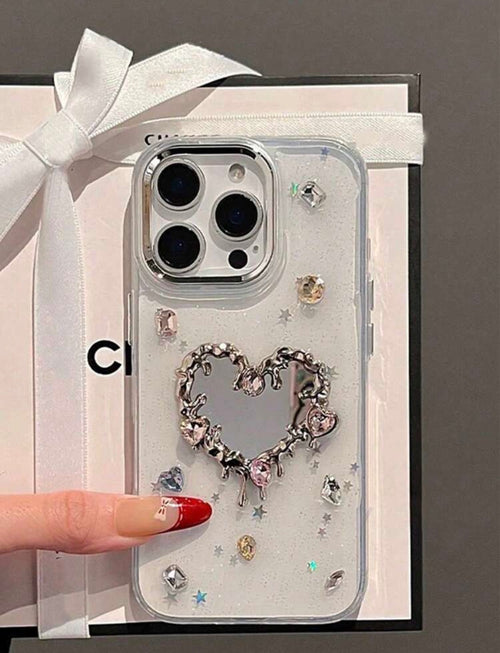 iPhone 13/14 - 3D Mirror Heart Resin Case