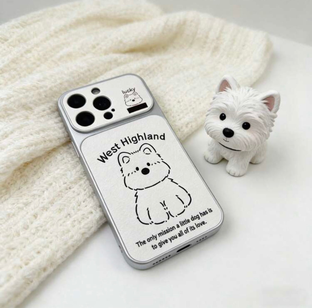 iPhone 13/14 - Dog Silver Frame Case (Wide Window)