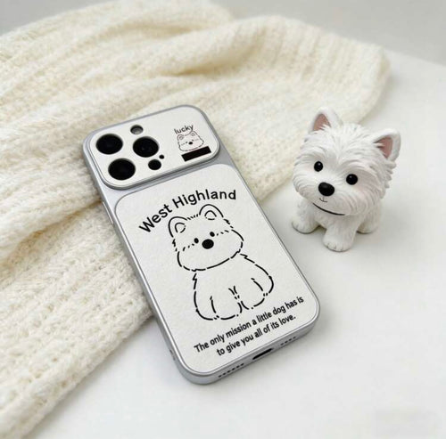 iPhone 13/14 - Dog Silver Frame Case (Wide Window)