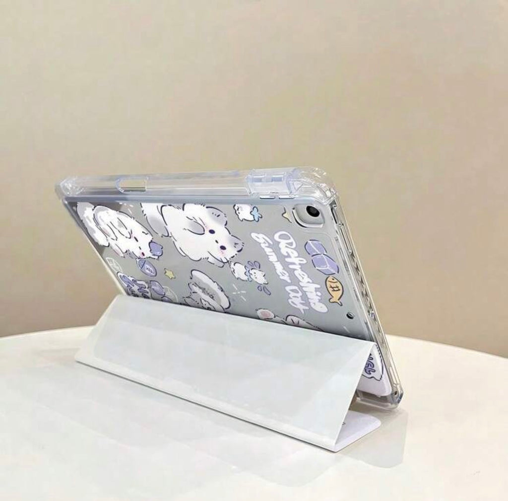 iPad Case, Purple Cat (3+Y-Fold) Base, Air