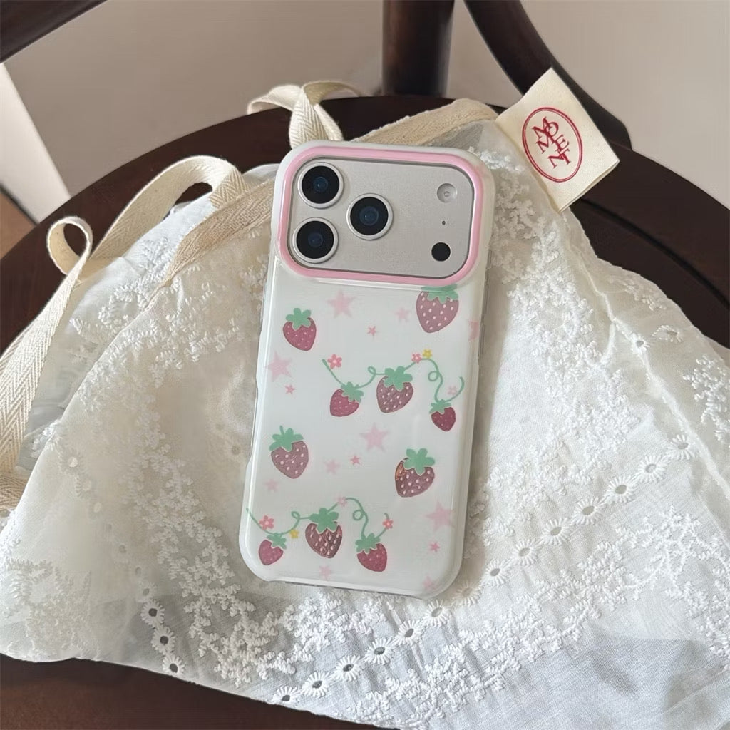 iPhone 17Promax - Strawberry Reflect Case (White)