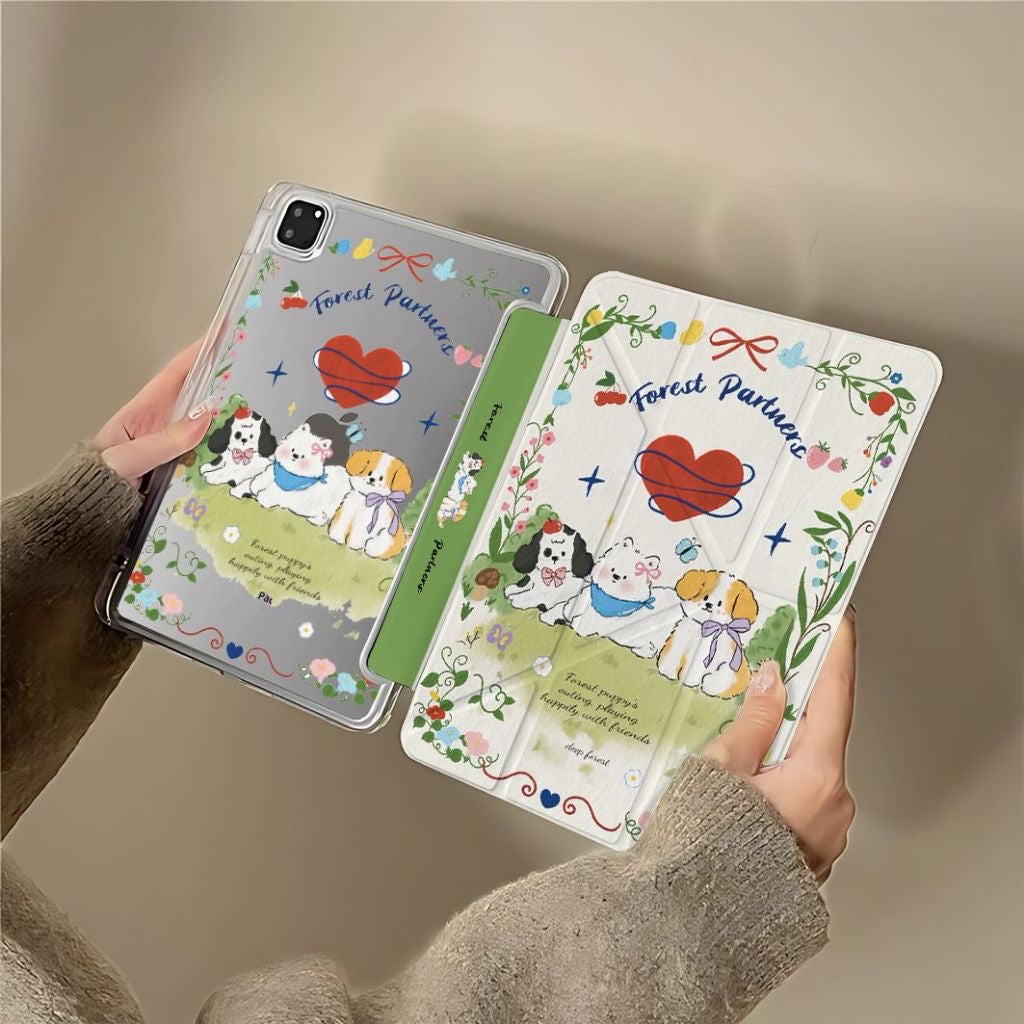 iPad Case, Forest Cartoon (3+Y-Fold)