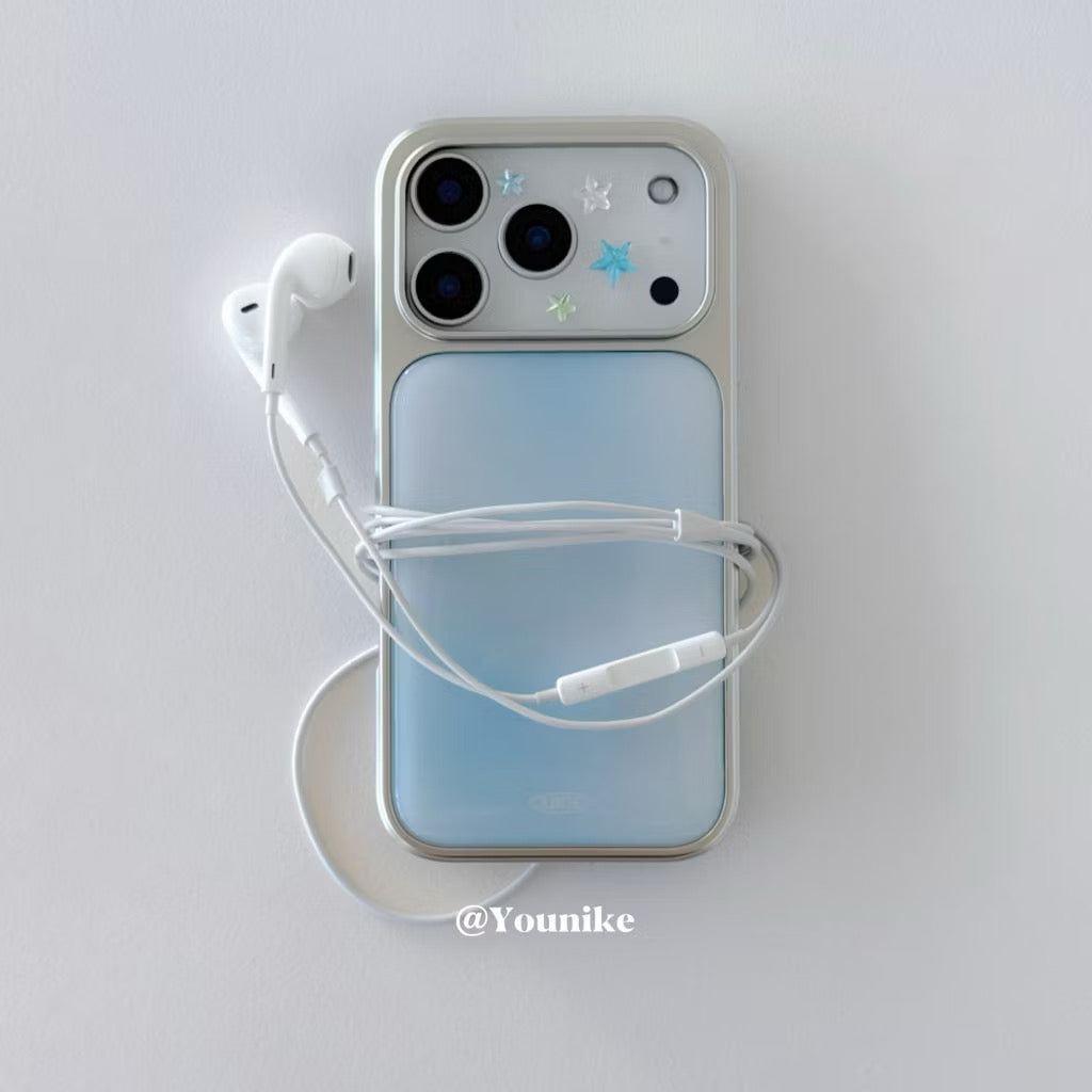 iPhone 13/14 - Blue Gradient Silver Frame Case