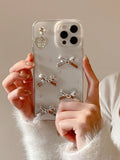iPhone 16Pro - 3D Bowknot Heart Hanging Resin Case