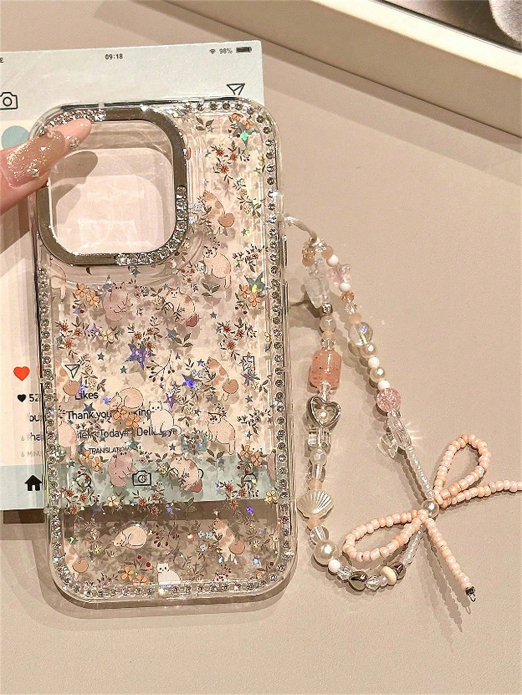 iPhone 16Plus - Cat Case with Lanyard
