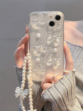 iPhone 16Plus - 3D Bowknot Resin Case with Lanyard